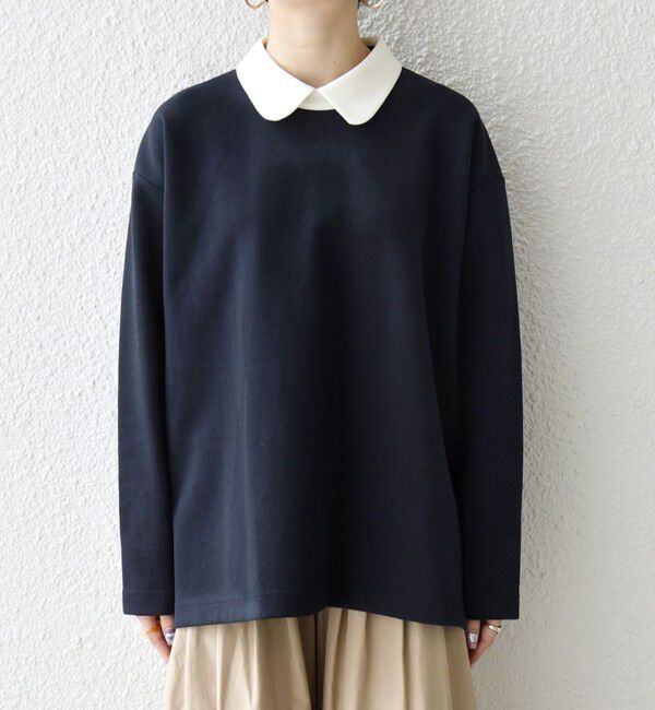 SHIPS any「《予約》SHIPS any:〈洗濯機可能〉ダンボール バイカラー プルオーバー」|Tシャツ・カットソー|