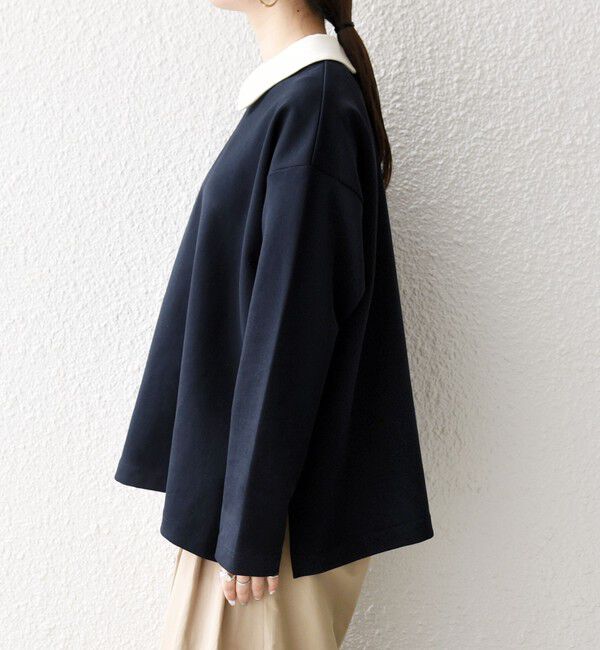 SHIPS any「《予約》SHIPS any:〈洗濯機可能〉ダンボール バイカラー プルオーバー」|Tシャツ・カットソー|