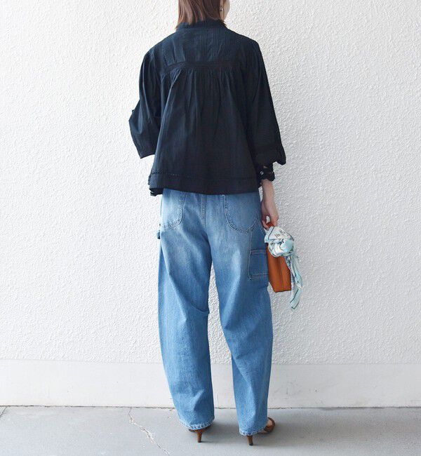 SHIPS any「《予約》SHIPS any:〈洗濯機可能〉キャンブリック スタンドカラー レース シャツ ブラウス」|シャツ・ブラウス|