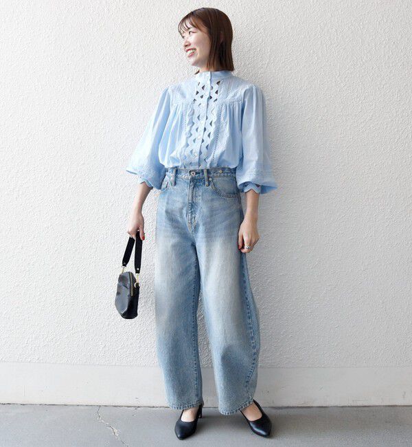 SHIPS any「《予約》SHIPS any:〈洗濯機可能〉キャンブリック スタンドカラー レース シャツ ブラウス」|シャツ・ブラウス|