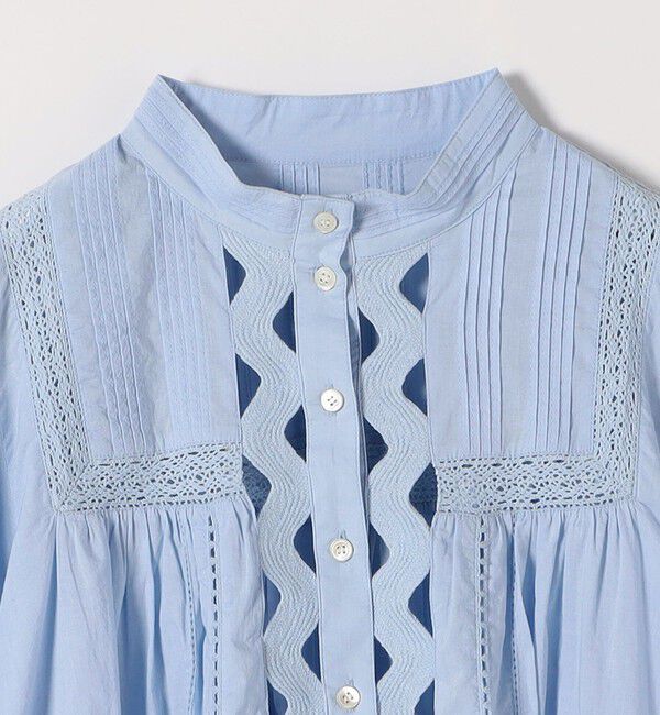 SHIPS any「《予約》SHIPS any:〈洗濯機可能〉キャンブリック スタンドカラー レース シャツ ブラウス」|シャツ・ブラウス|