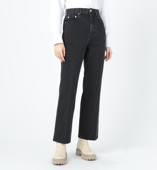 MACPHEE「コットンブラックデニム ブーツカットパンツ」|デニム|