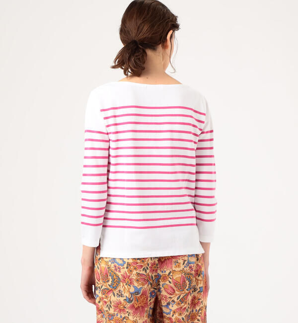 MACPHEE「コットンボーダー ボートネックプルオーバー」|Tシャツ・カットソー|