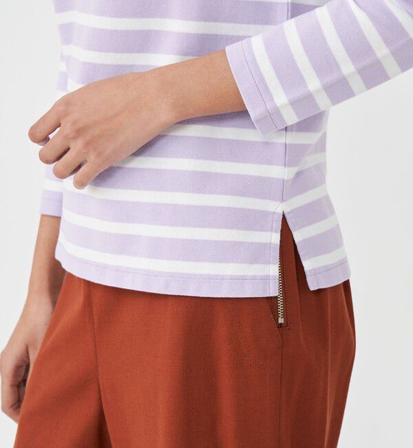 MACPHEE「コットンボーダー ボートネックプルオーバー」|Tシャツ・カットソー|