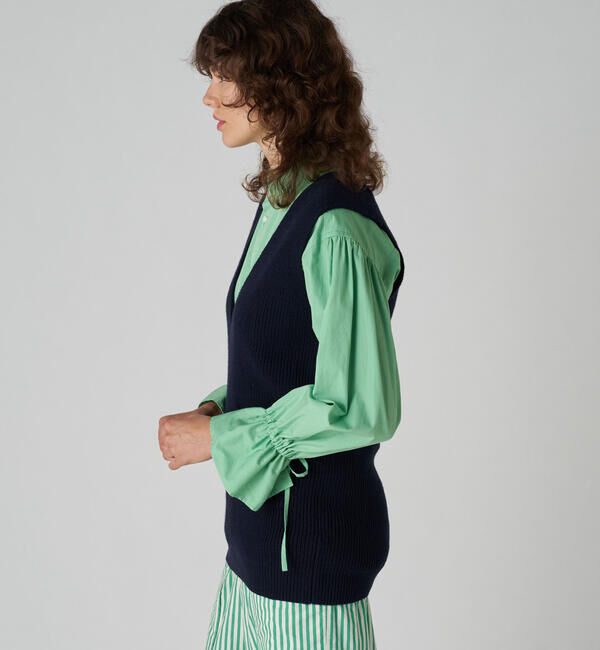 MACPHEE「ハイブリットコットン Vネックベスト」|ニット・セーター|