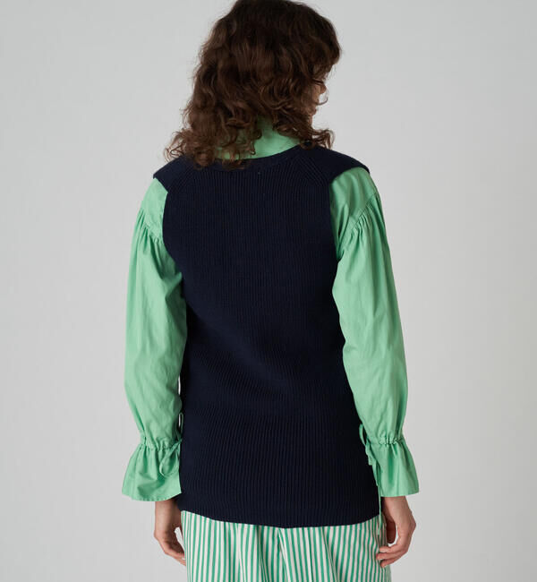 MACPHEE「ハイブリットコットン Vネックベスト」|ニット・セーター|