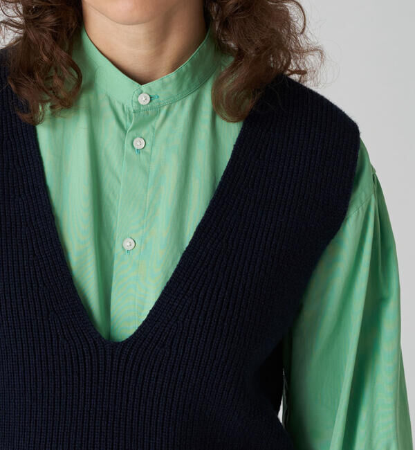 MACPHEE「ハイブリットコットン Vネックベスト」|ニット・セーター|