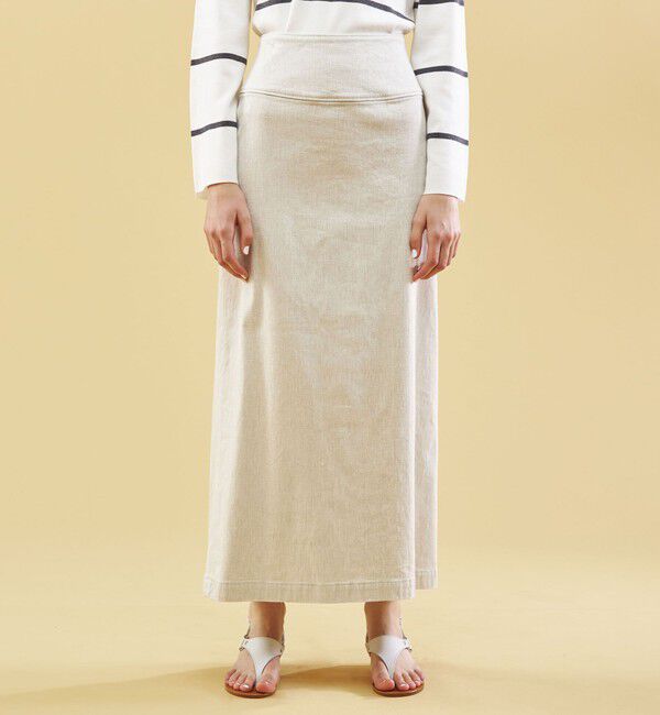 GALERIE VIE「コットンリネンストレッチ Aラインマキシスカート」|台形|