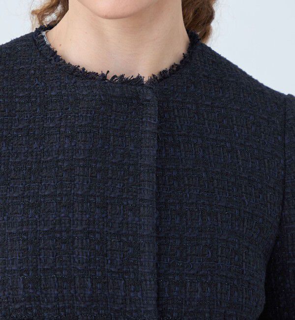 Ballsey「ラメミックスツイード セミダブルクルージャケット」|ノーカラージャケット|