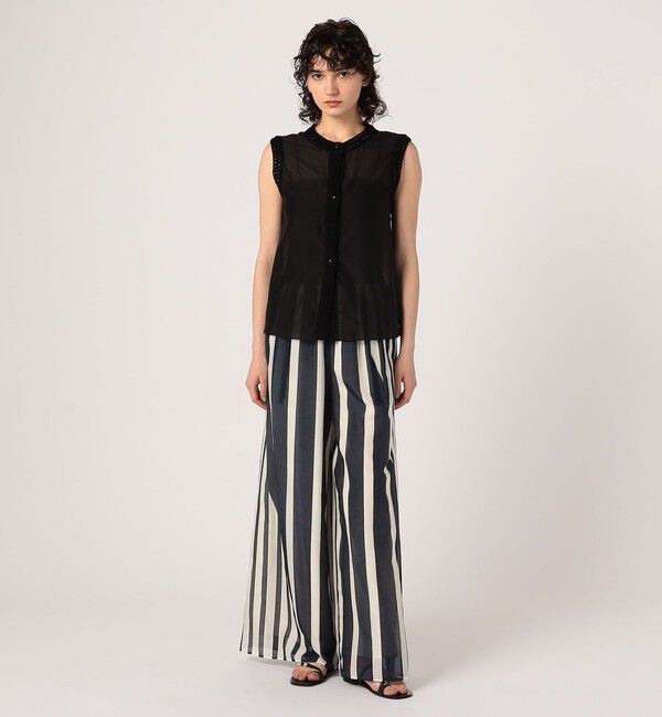 DES PRES「コットンシルクローンストライプ ギャザーワイドパンツ」|その他|