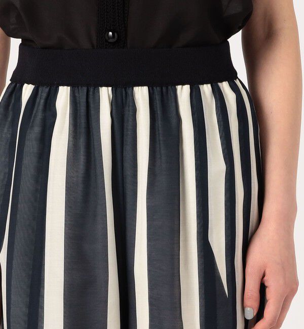 DES PRES「コットンシルクローンストライプ ギャザーワイドパンツ」|その他|