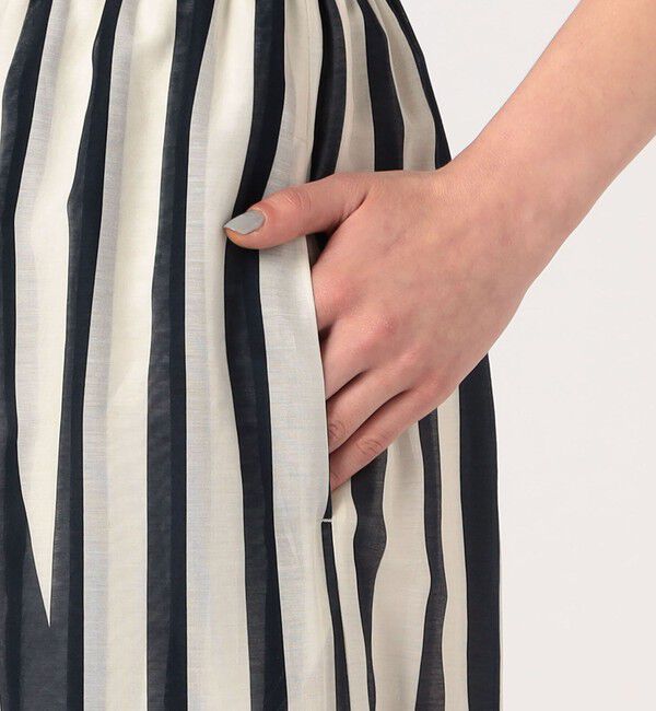 DES PRES「コットンシルクローンストライプ ギャザーワイドパンツ」|その他|