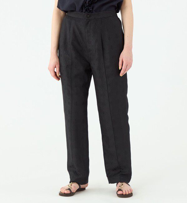 SOULEIADO「ポリエステルレーヨンプリント タックテーパードパンツ」|その他|