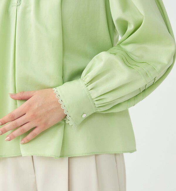 Ballsey「コットンシルクサテン スキッパーブラウス」|シャツ・ブラウス|