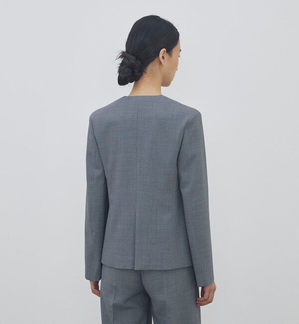 DES PRES「ポリエステルウールバラシャ Vカラージャケット」|ノーカラージャケット|