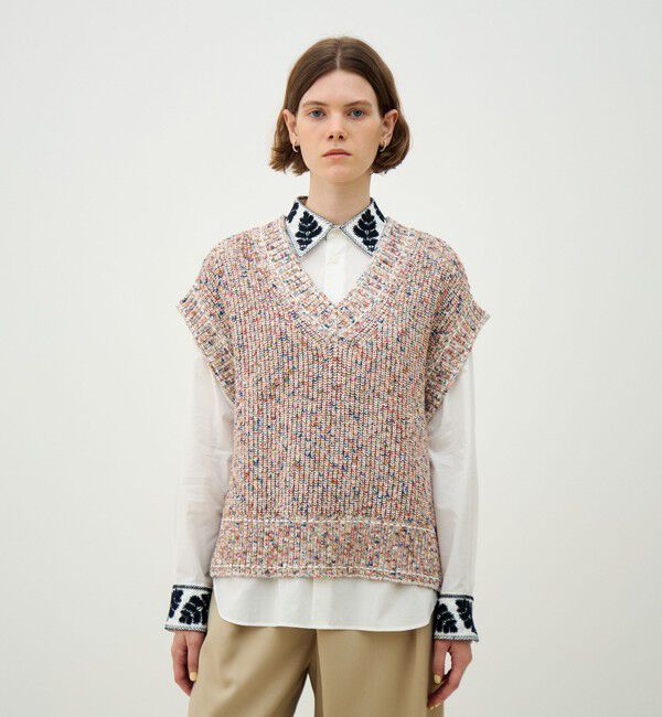 MACPHEE「ハイブリットコットンツイーディー Vネックベスト」|ベスト・ジレ|