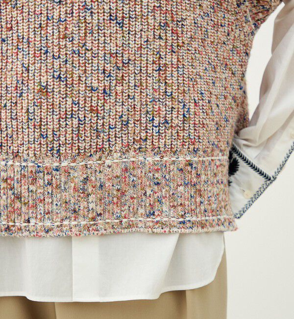 MACPHEE「ハイブリットコットンツイーディー Vネックベスト」|ベスト・ジレ|