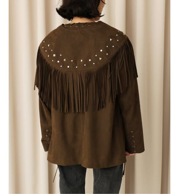  「SUEDE-LIKE LACEUP JACKET」|ノーカラージャケット|