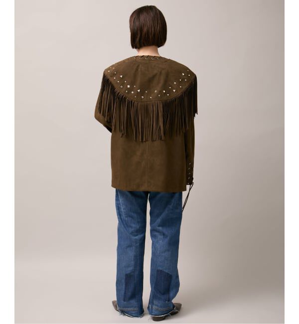  「SUEDE-LIKE LACEUP JACKET」|ノーカラージャケット|