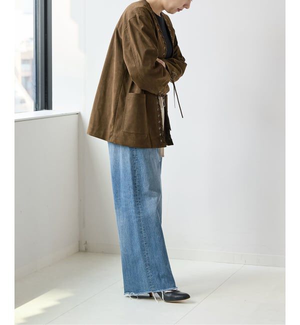  「SUEDE-LIKE LACEUP JACKET」|ノーカラージャケット|
