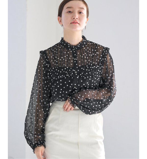 IENA「楊柳フリルピンタックブラウス」|シャツ・ブラウス|