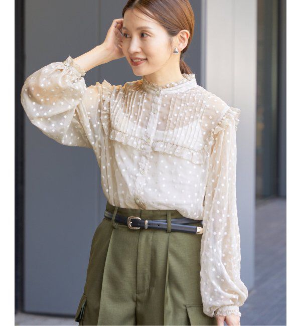 IENA「楊柳フリルピンタックブラウス」|シャツ・ブラウス|