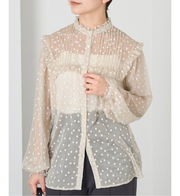 IENA「楊柳フリルピンタックブラウス」|シャツ・ブラウス|