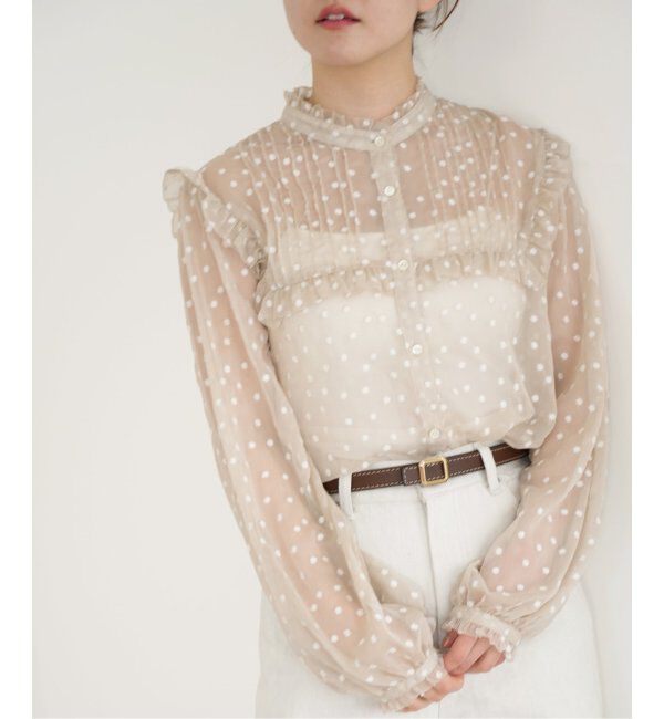 IENA「楊柳フリルピンタックブラウス」|シャツ・ブラウス|