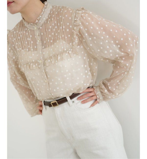 IENA「楊柳フリルピンタックブラウス」|シャツ・ブラウス|