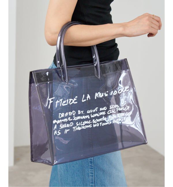 IENA「IENA CLEAR TOTE BAG」|トートバッグ|ネイビー