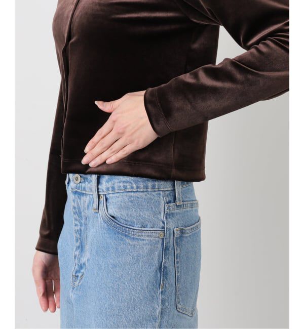 SLOBE IENA「ベロアスナップカーディガン」|カーディガン|