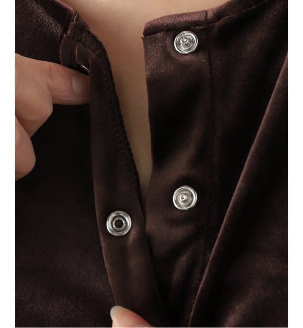 SLOBE IENA「ベロアスナップカーディガン」|カーディガン|