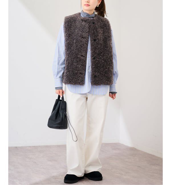 FRAMeWORK「ストライプバンドカラーシャツ」|シャツ・ブラウス|