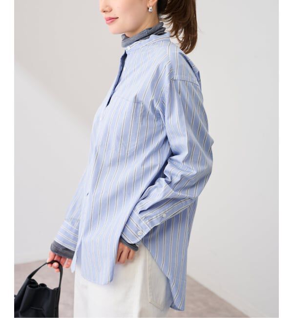 FRAMeWORK「ストライプバンドカラーシャツ」|シャツ・ブラウス|