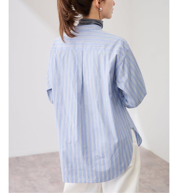 FRAMeWORK「ストライプバンドカラーシャツ」|シャツ・ブラウス|