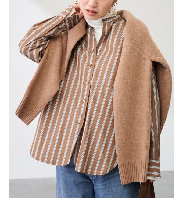 FRAMeWORK「ストライプバンドカラーシャツ」|シャツ・ブラウス|