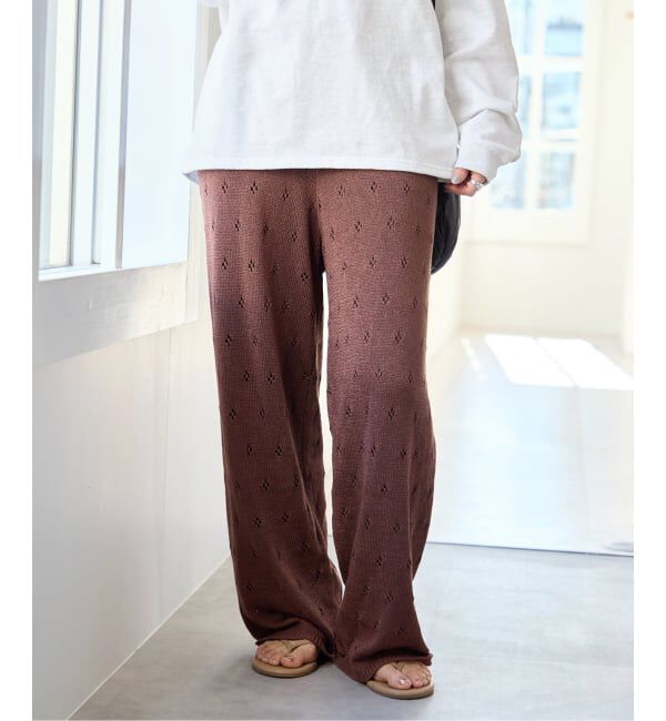 U by SPICK&SPAN「《予約》ガラアミニットロングパンツ」|その他|ブラウン