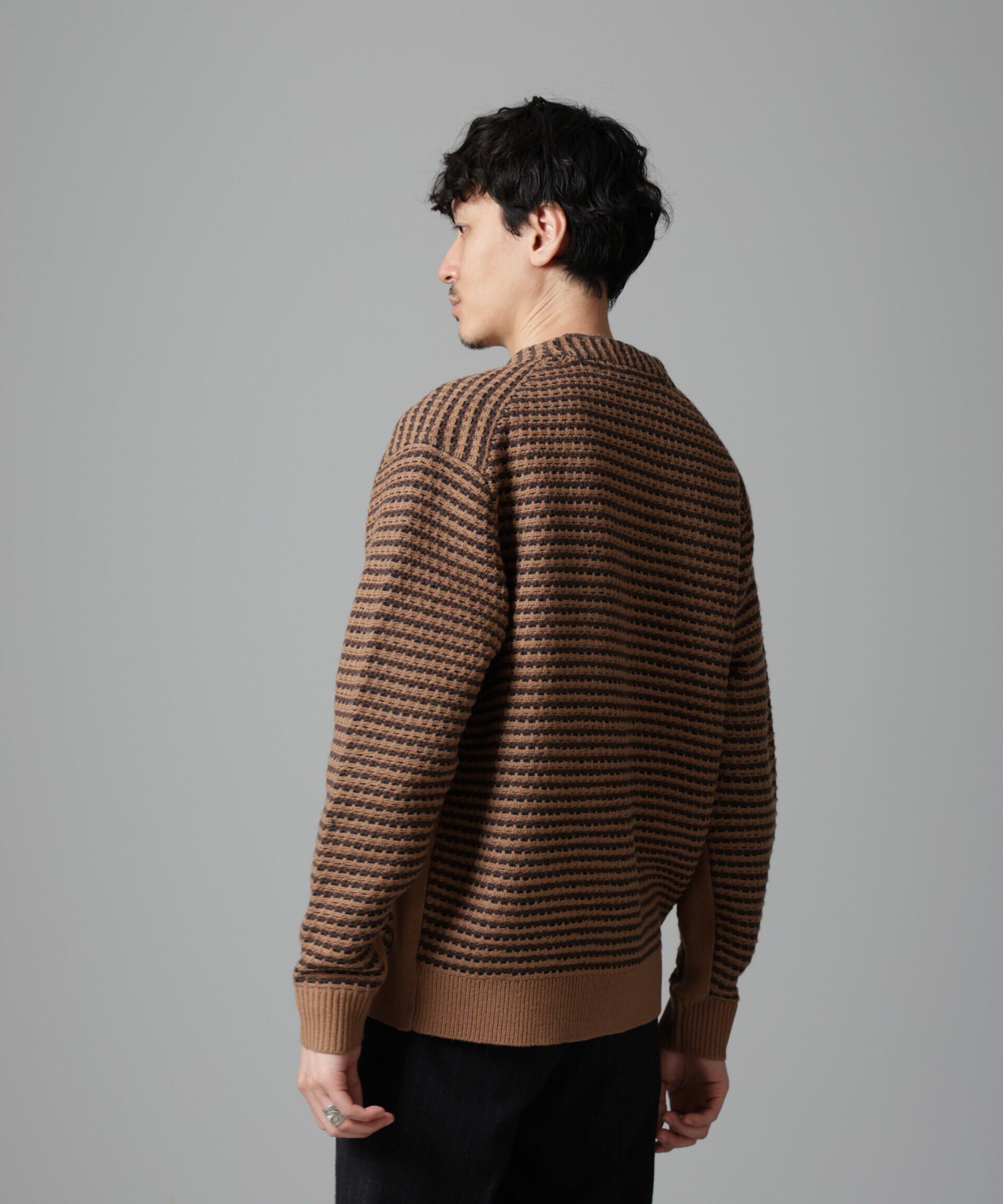 nano･universe「幾何学柄ニットカーディガン」|ニット・セーター|