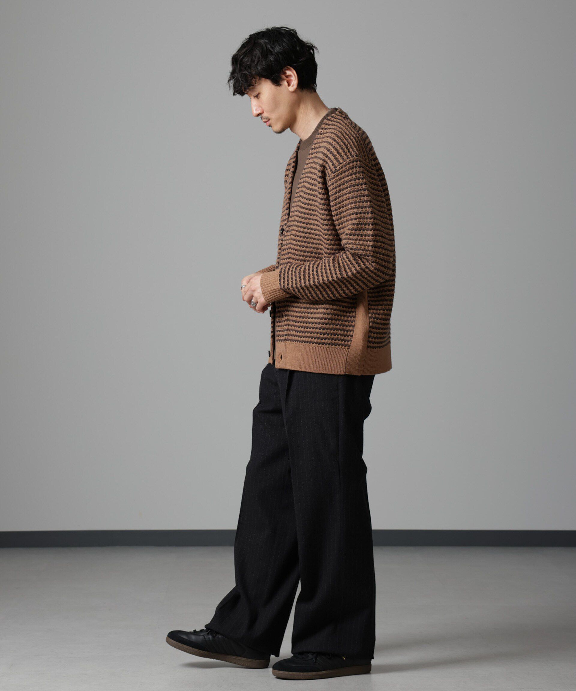 nano･universe「幾何学柄ニットカーディガン」|ニット・セーター|