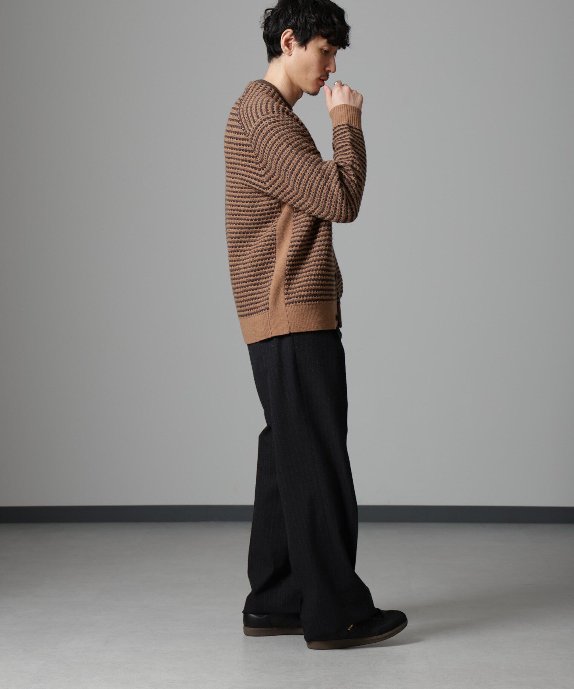 nano･universe「幾何学柄ニットカーディガン」|ニット・セーター|