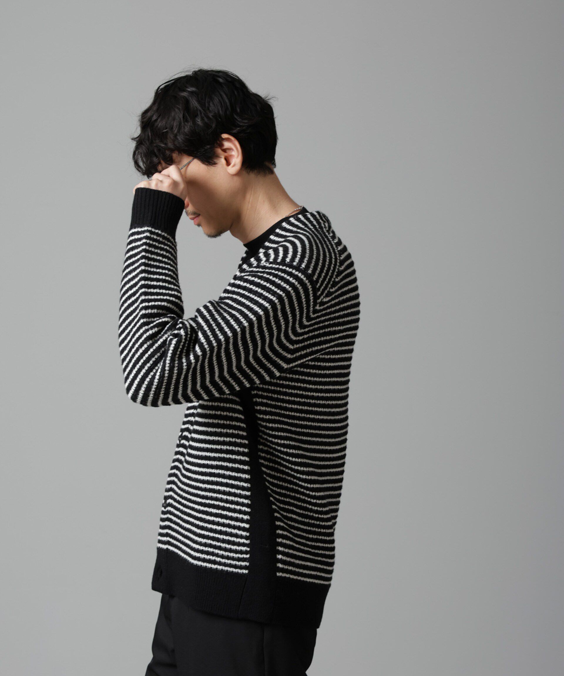 nano･universe「幾何学柄ニットカーディガン」|ニット・セーター|