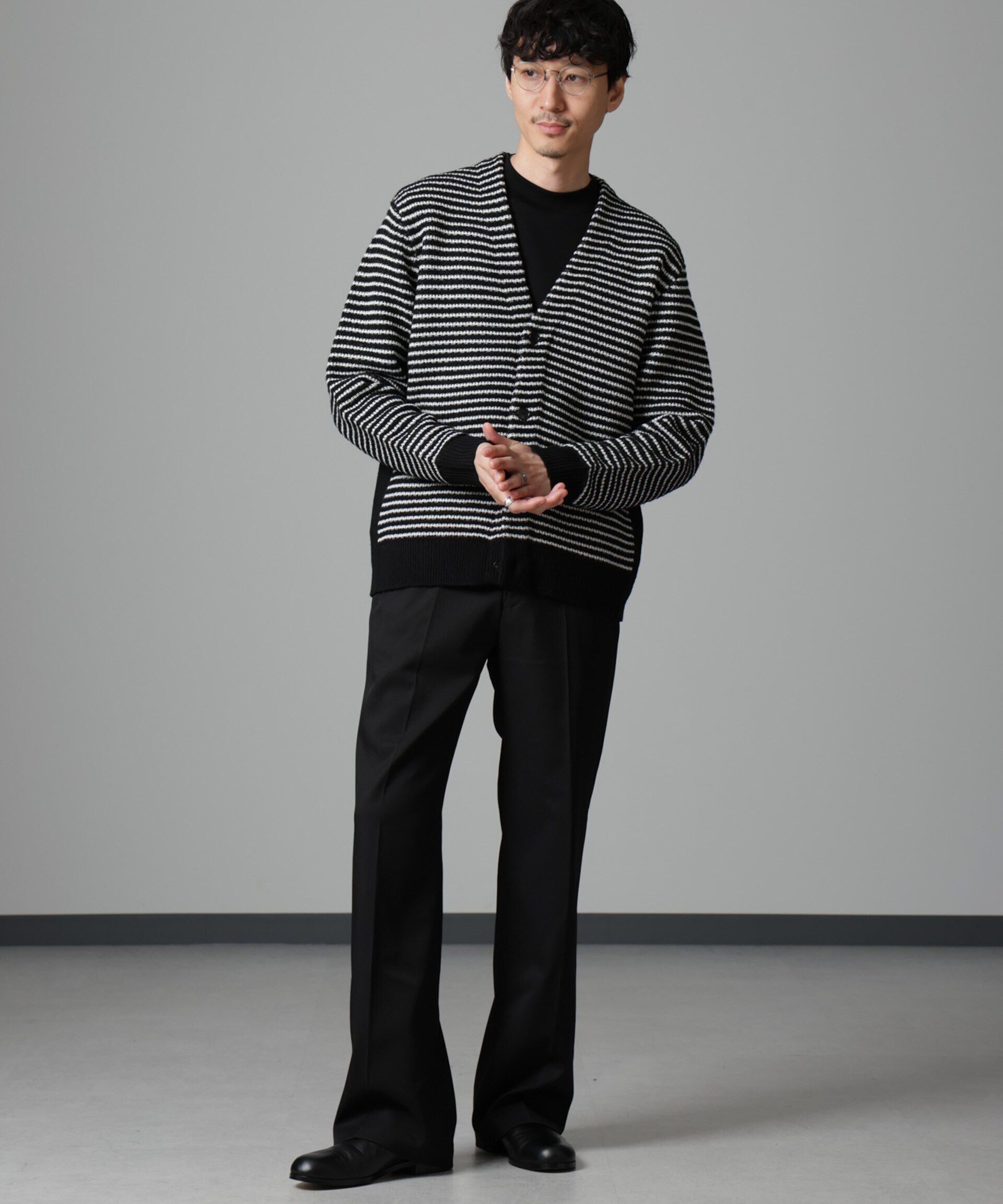 nano･universe「幾何学柄ニットカーディガン」|ニット・セーター|