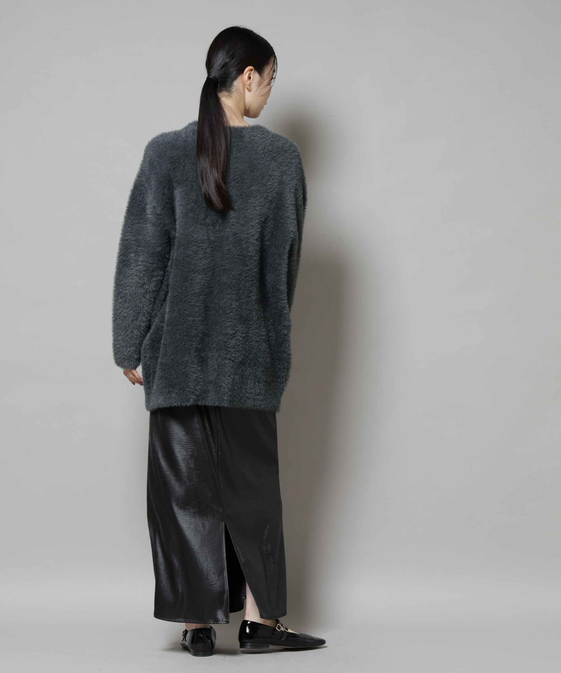 nano･universe「配色シャギーニットジャケット」|ニット・セーター|