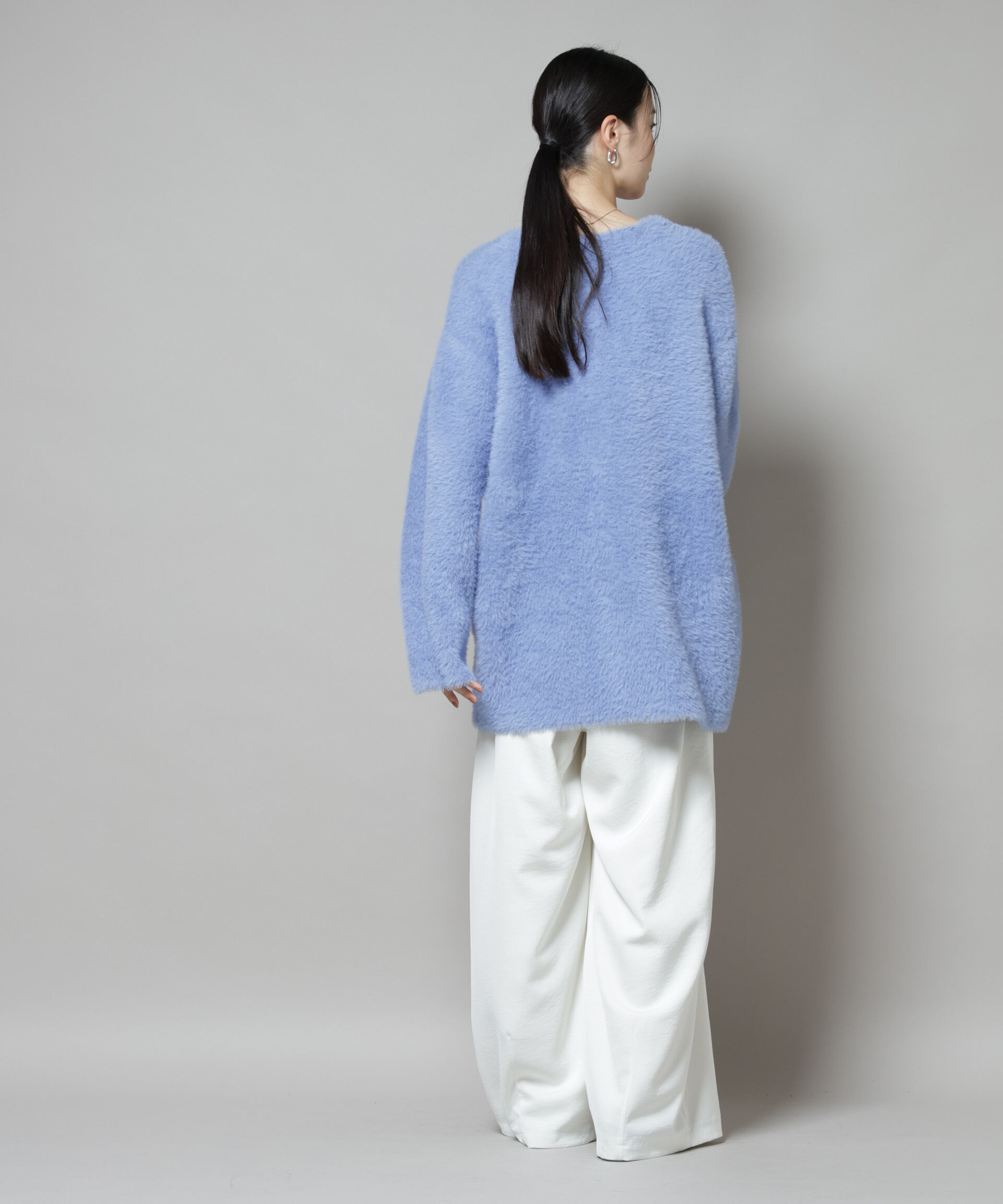 nano･universe「配色シャギーニットジャケット」|ニット・セーター|