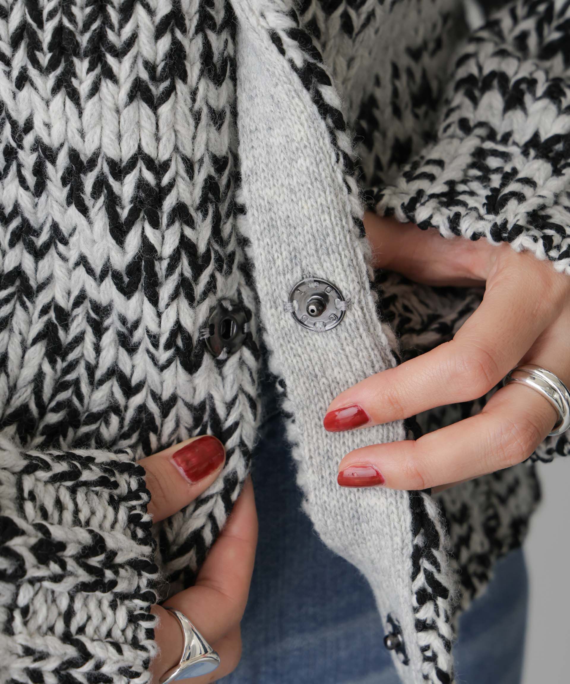  「「STEVELOUR」ミックスカラー2WAYスナップニット」|ニット・セーター|