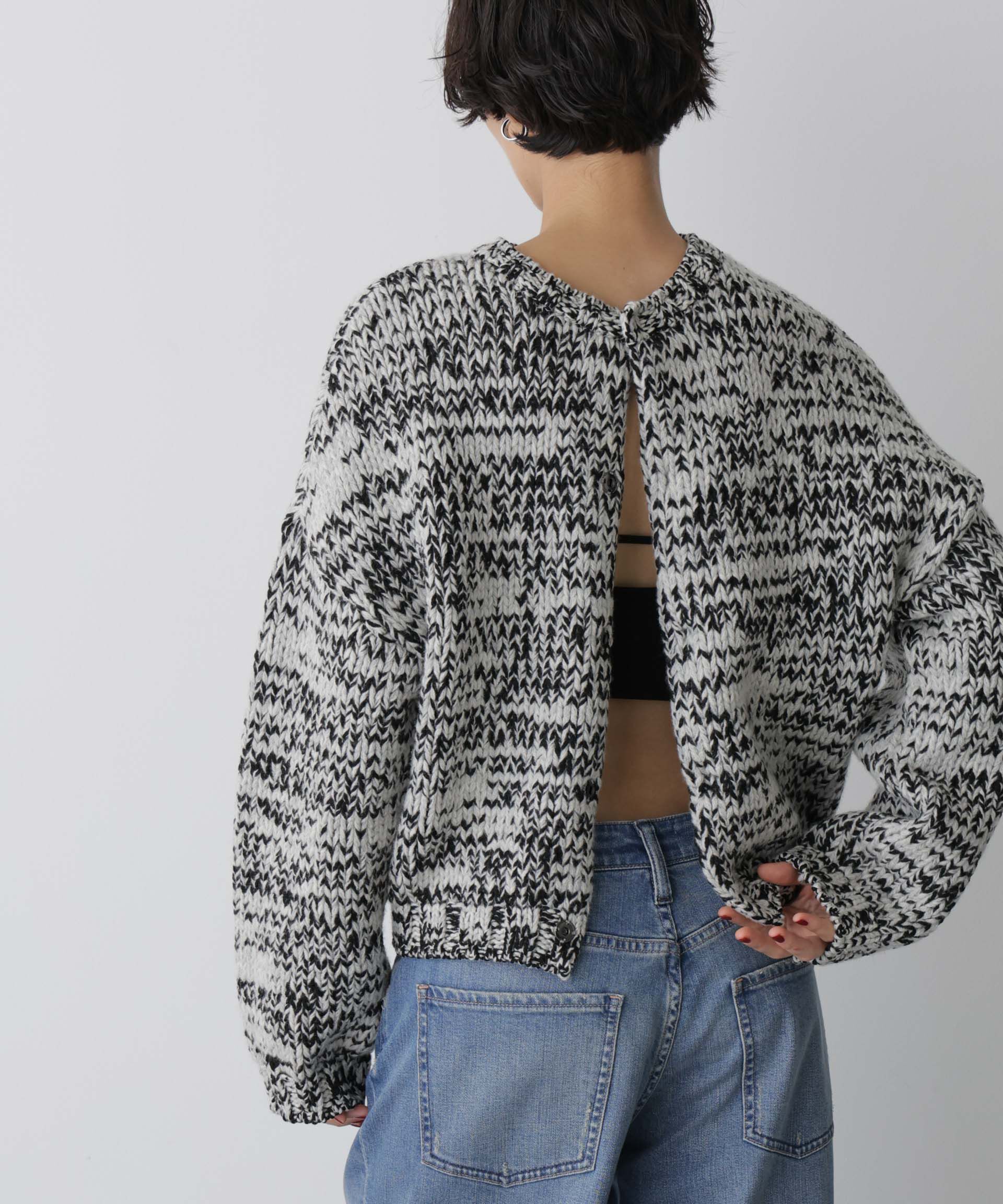  「「STEVELOUR」ミックスカラー2WAYスナップニット」|ニット・セーター|