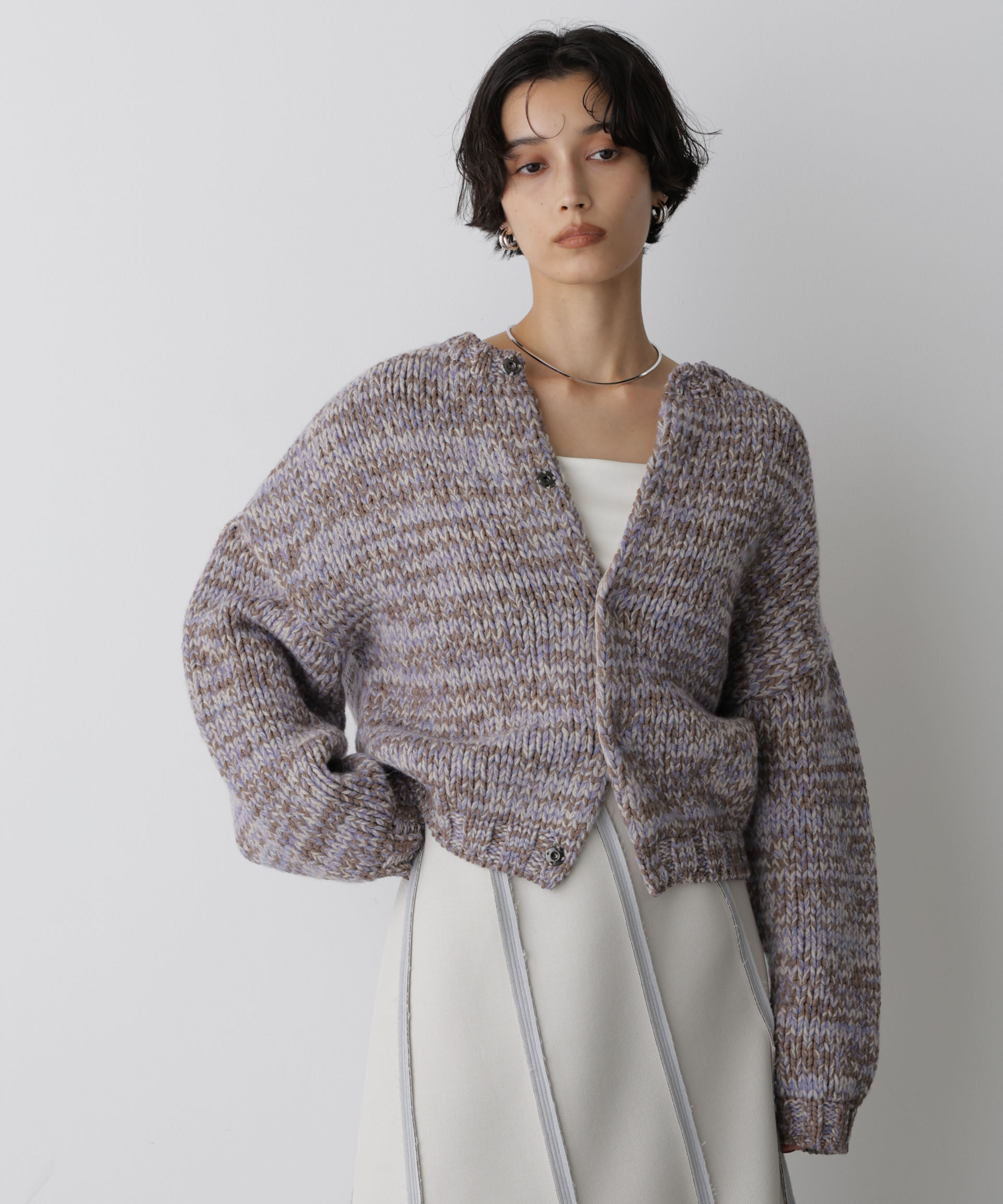  「「STEVELOUR」ミックスカラー2WAYスナップニット」|ニット・セーター|