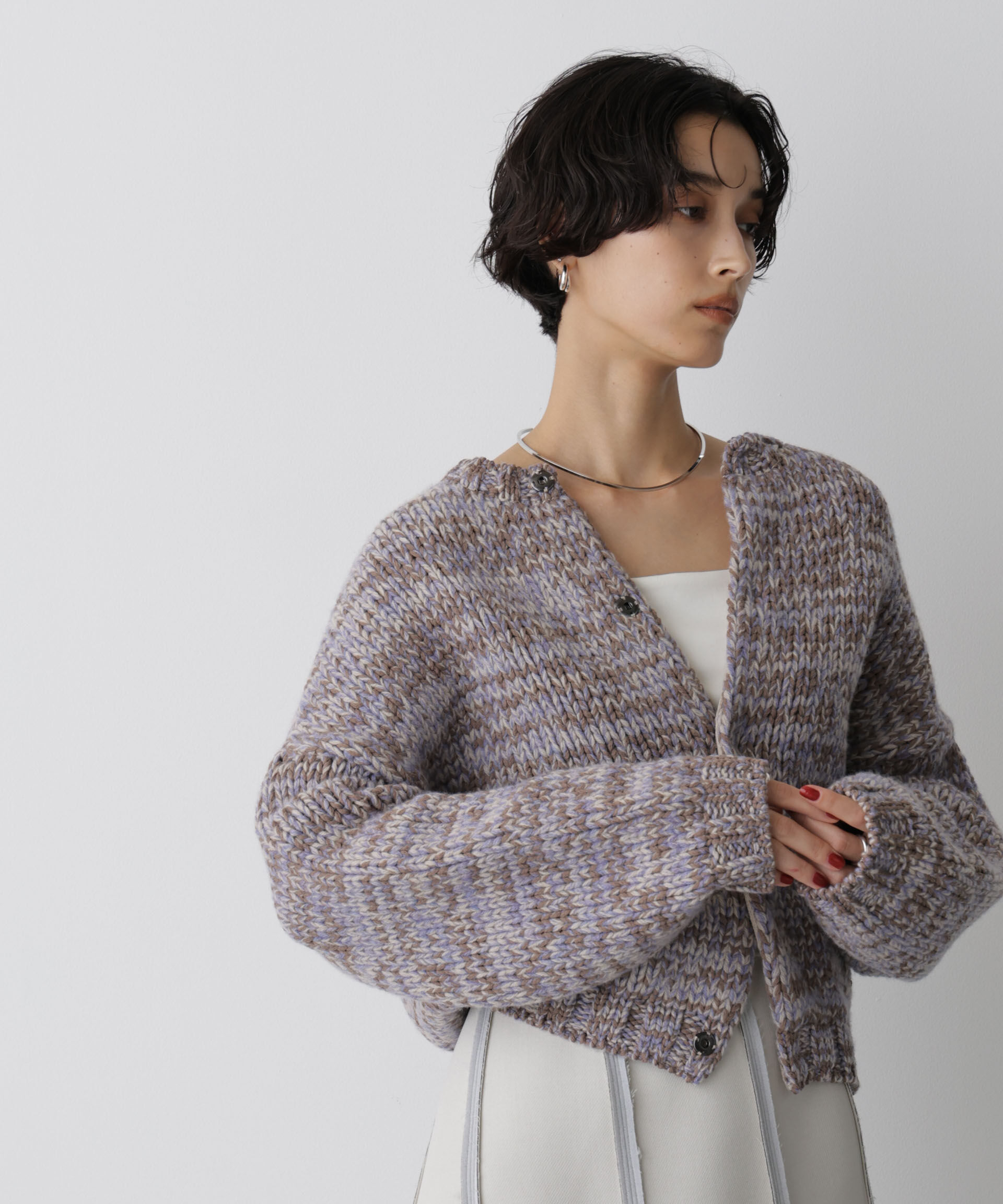  「「STEVELOUR」ミックスカラー2WAYスナップニット」|ニット・セーター|