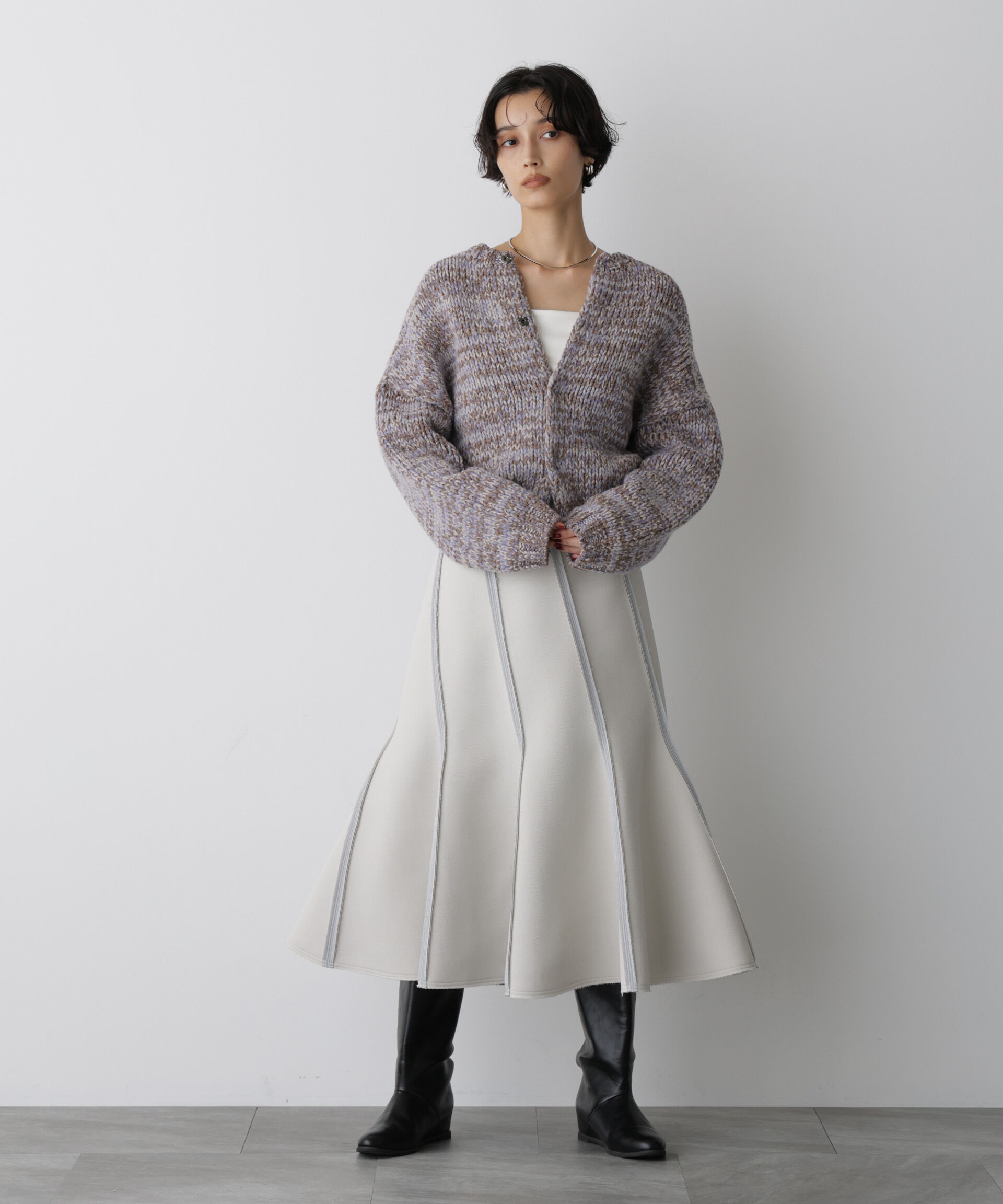  「「STEVELOUR」ミックスカラー2WAYスナップニット」|ニット・セーター|