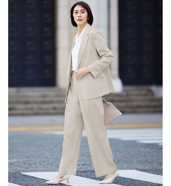 自由区「【セットアップ対応】リネンライクシンセティックワイドストレート パンツ」|その他|